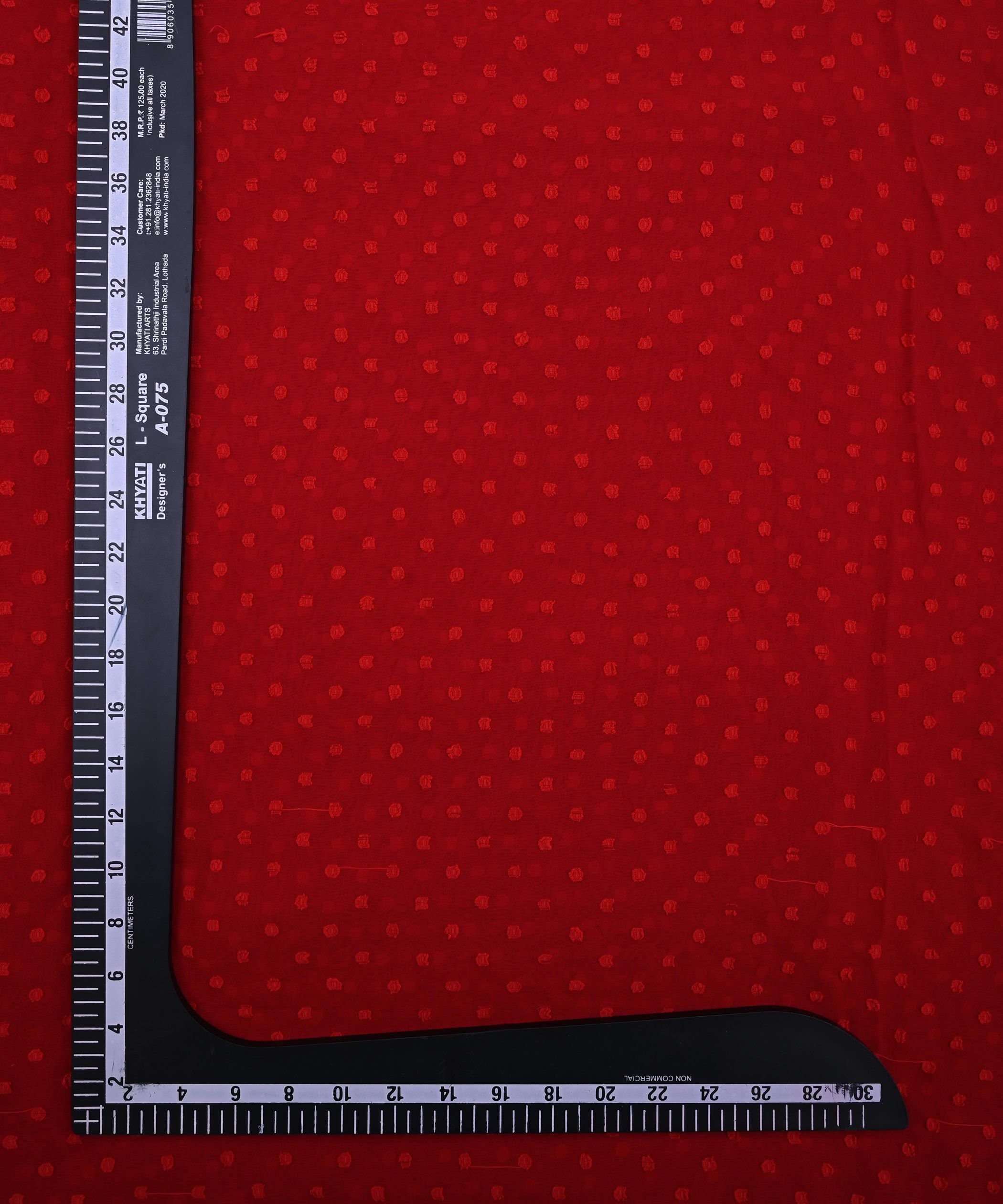 Red Georgette Dobby Weave Fabric