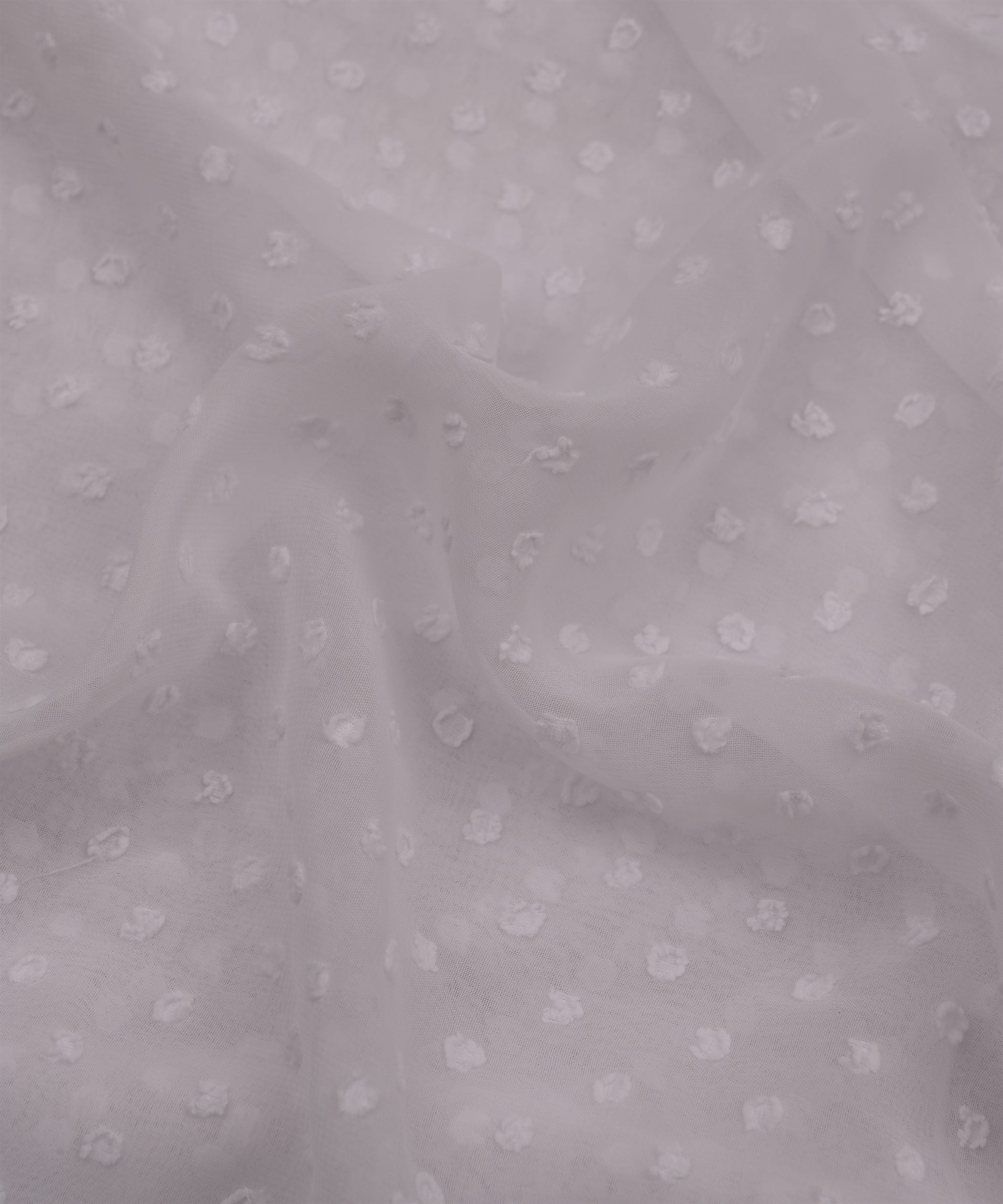 White Georgette Dobby Weave Fabric