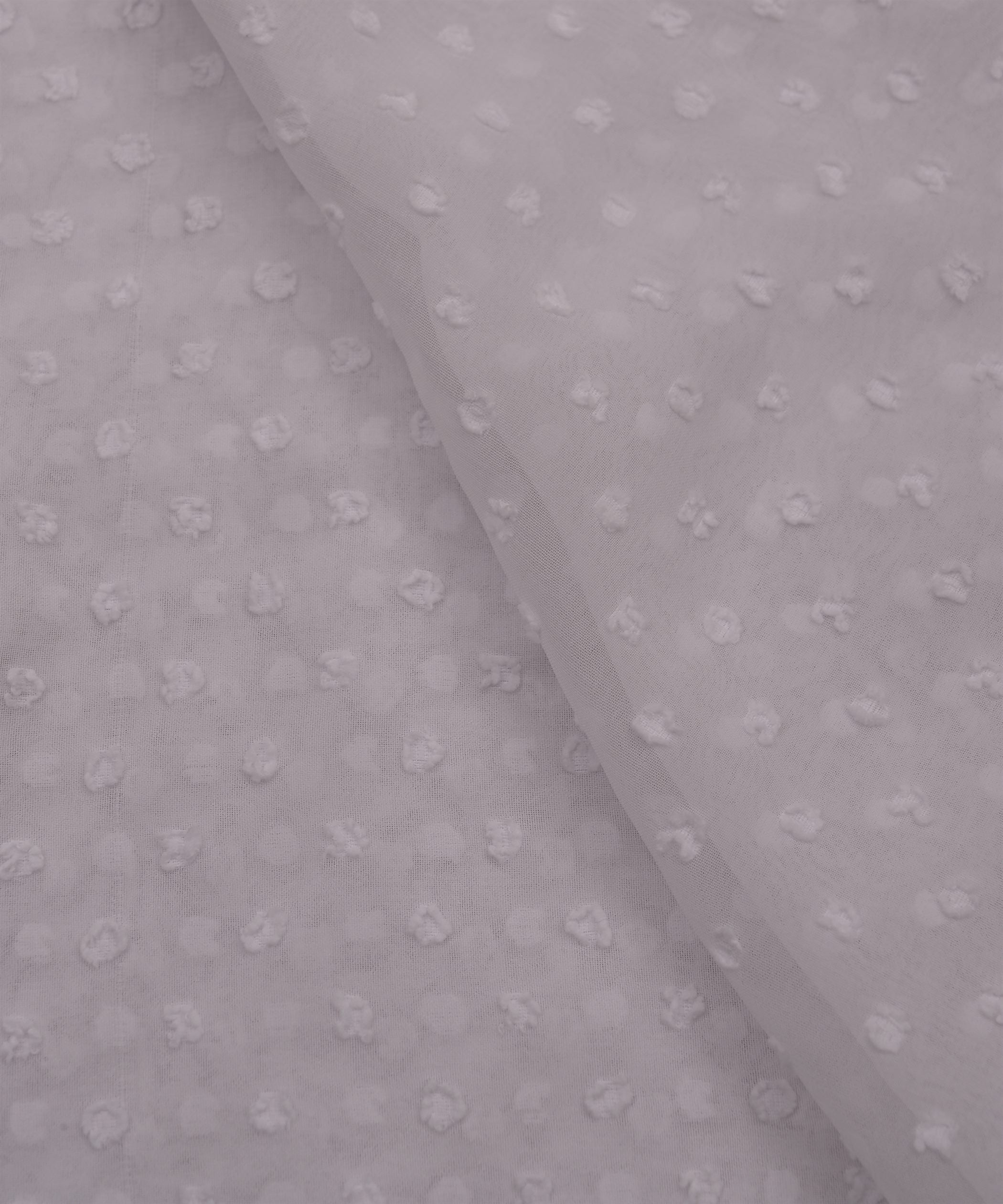 White Georgette Dobby Weave Fabric