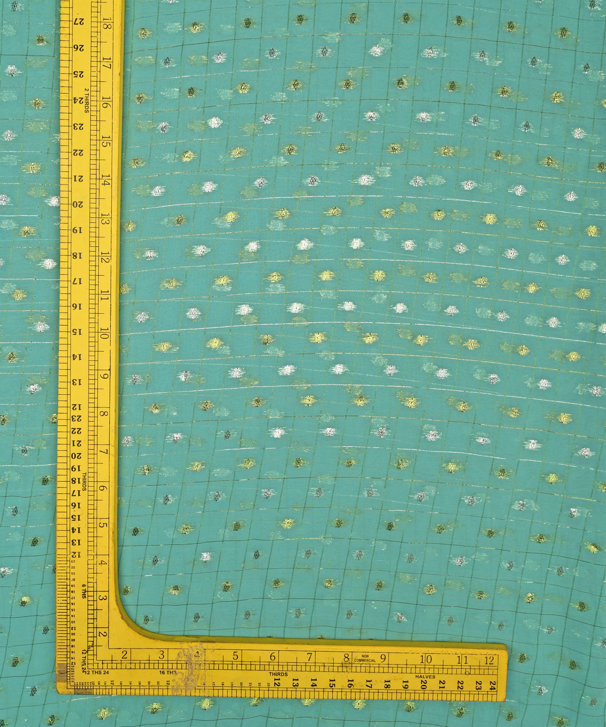 Aquamarine Green Georgette Fabric with Lining & Butti