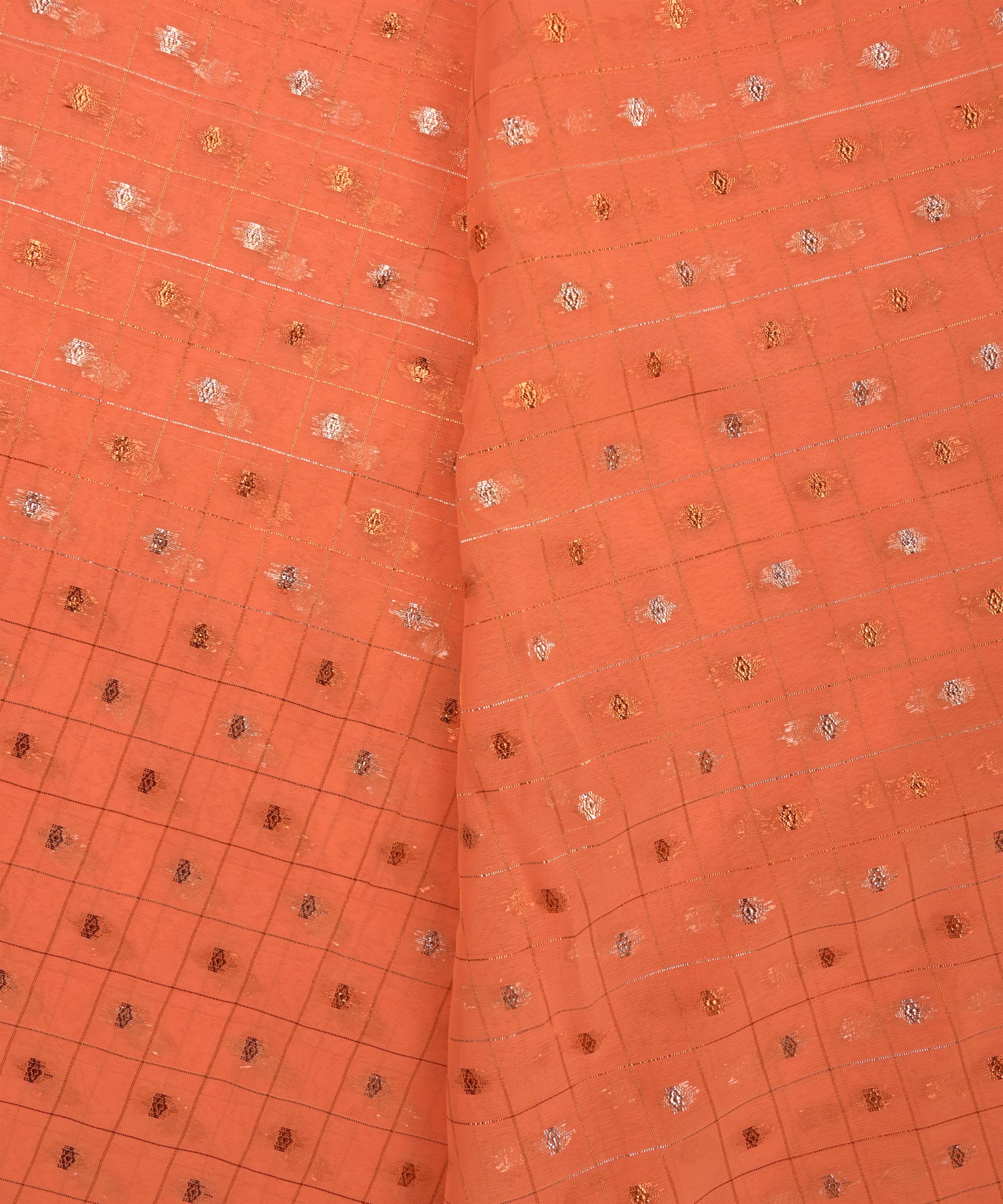 Light Coral Georgette Fabric with Lining & Butti