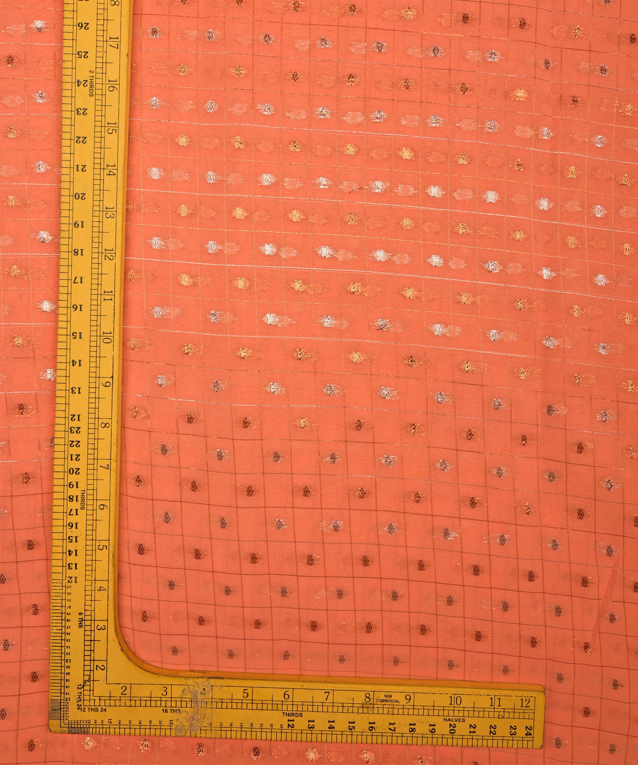 Light Coral Georgette Fabric with Lining & Butti