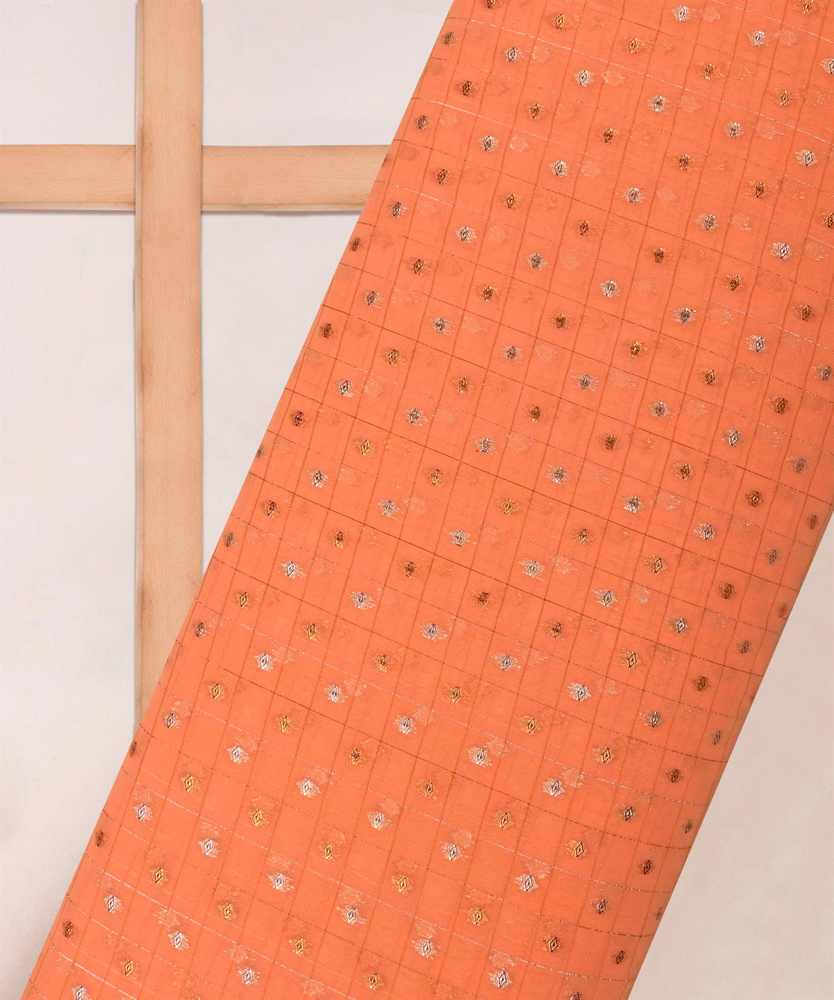 Light Coral Georgette Fabric with Lining & Butti