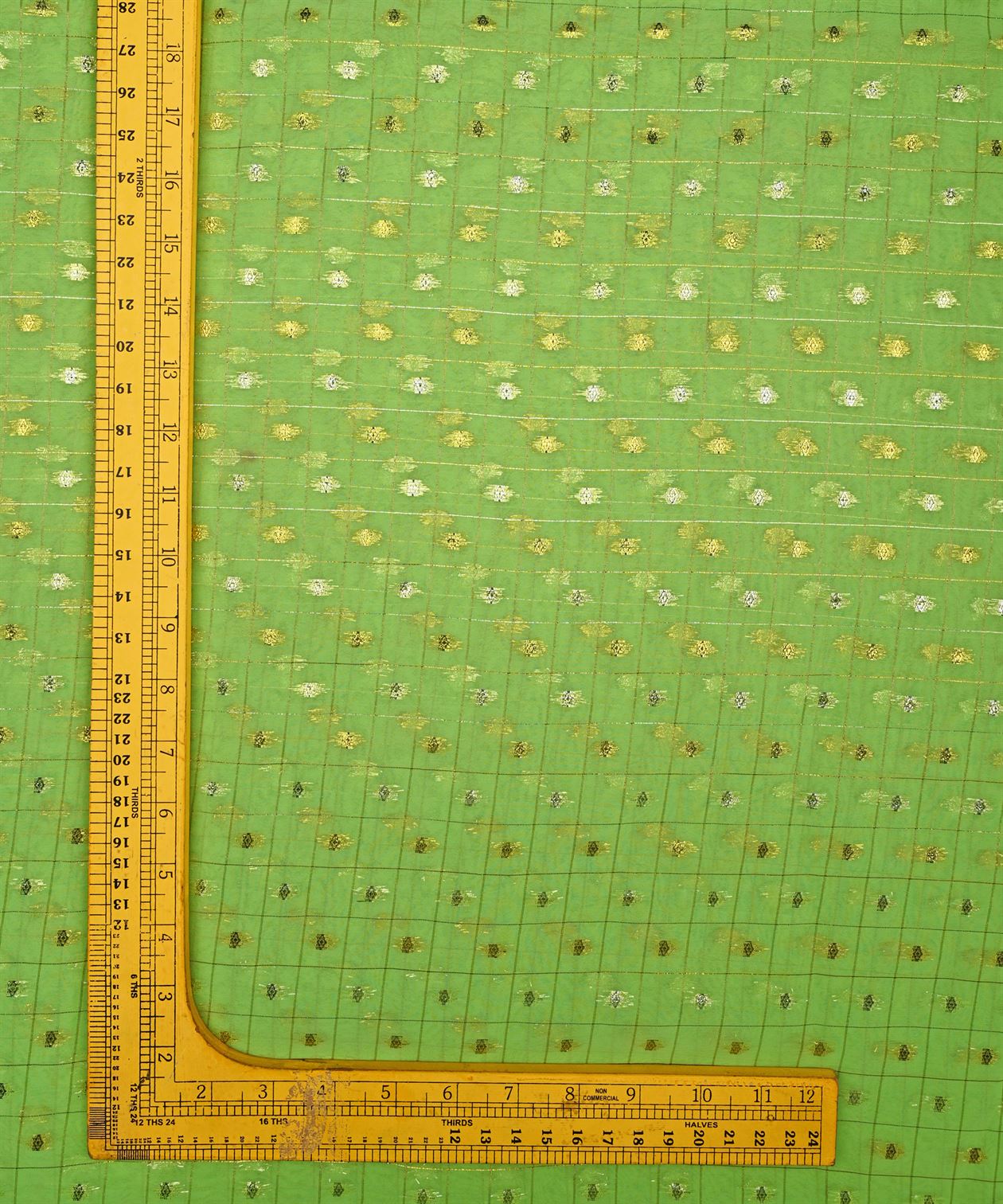 Parrot Green Georgette Fabric with Lining & Butti