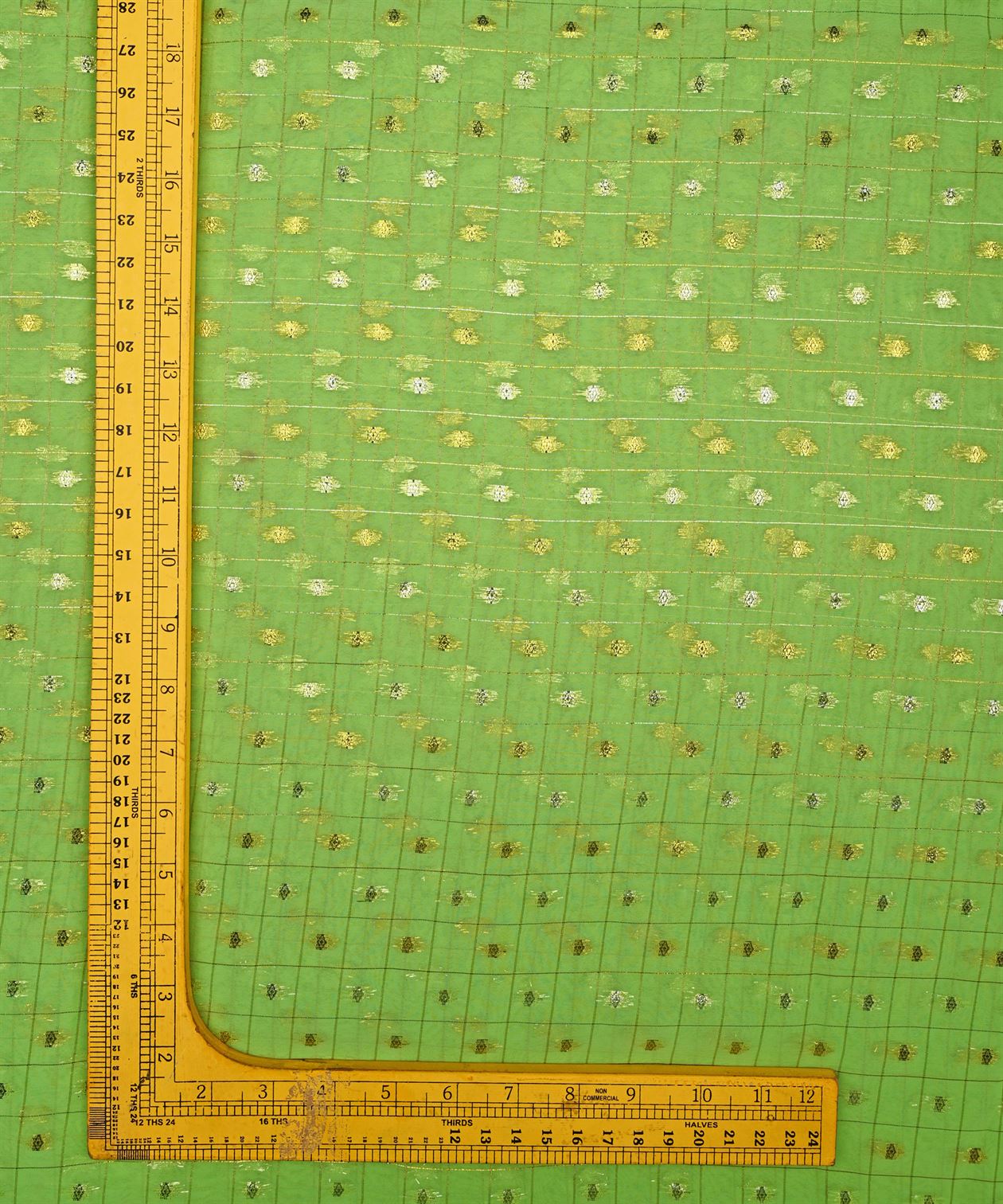 Parrot Green Georgette Fabric with Lining & Butti