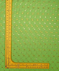 Parrot Green Georgette Fabric with Lining & Butti