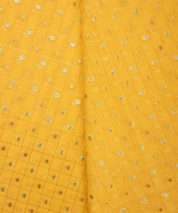 Yellow Georgette Fabric with Lining & Butti