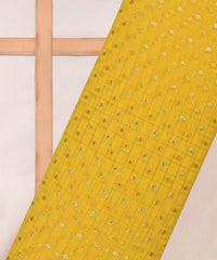 Yellow Georgette Fabric with Lining & Butti