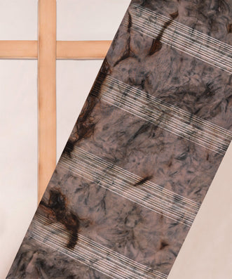 Georgette Fabric with Satin Stripes &amp; Shibori