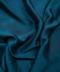 Teal Plain Dyed Georgette Fabric