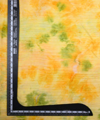 Yellow & Pista Green Tie and Dye Georgette Fabric with Zari Lining