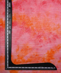 Red & Orange Tie and Dye Georgette Fabric with Zari Lining
