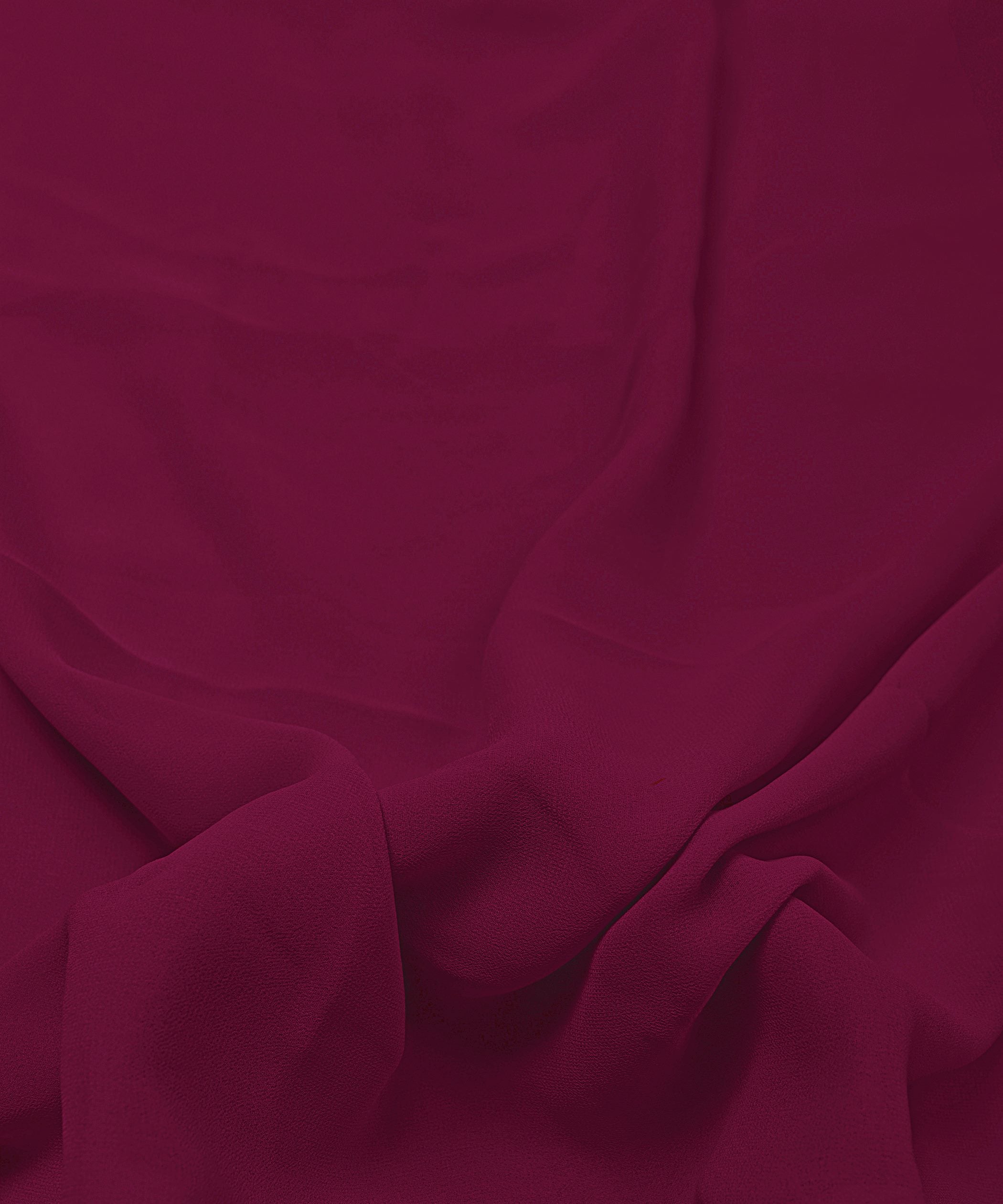Wine Plain Dyed Georgette Fabric