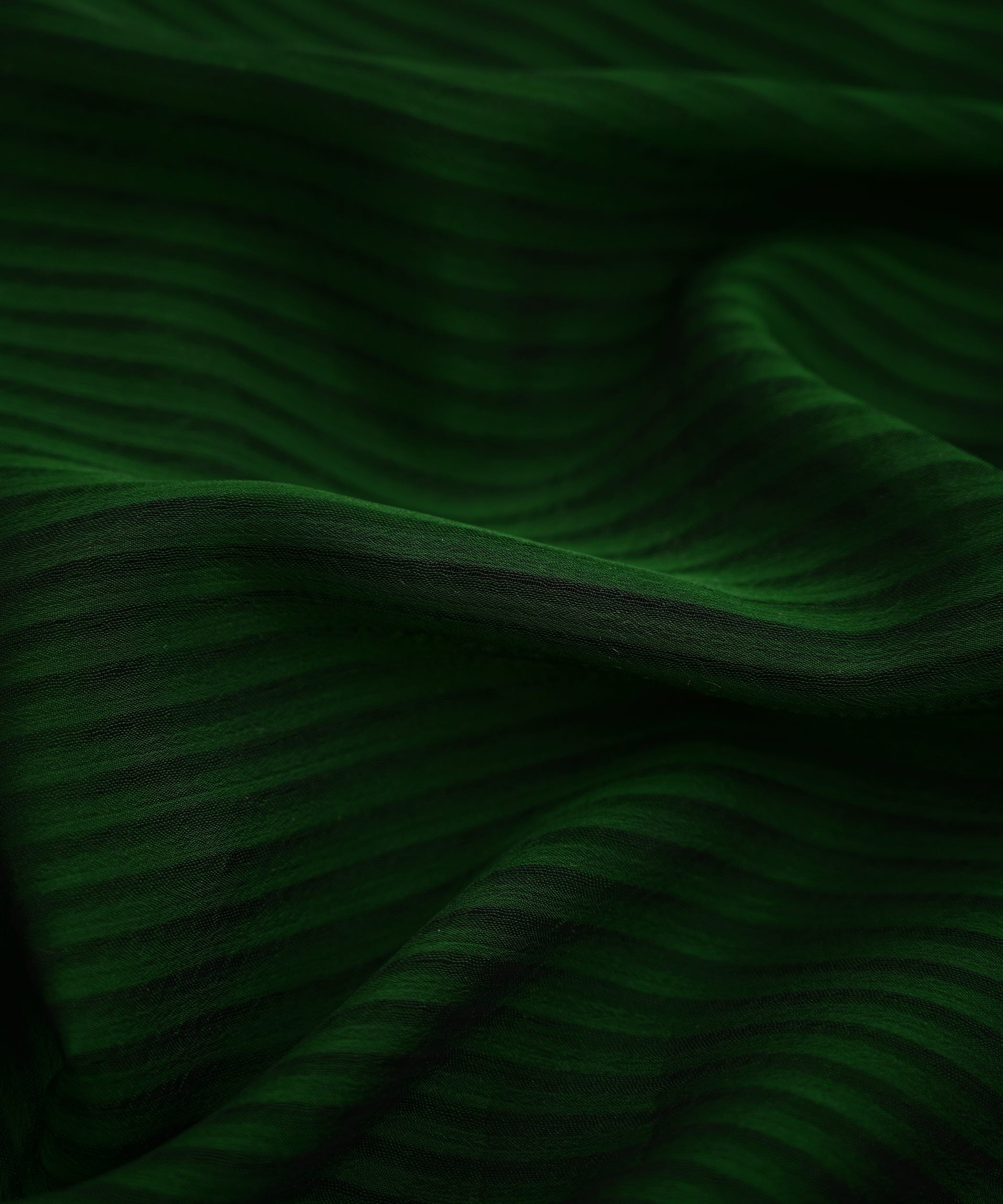 Dark Green Georgette Fabric with All Over Lining