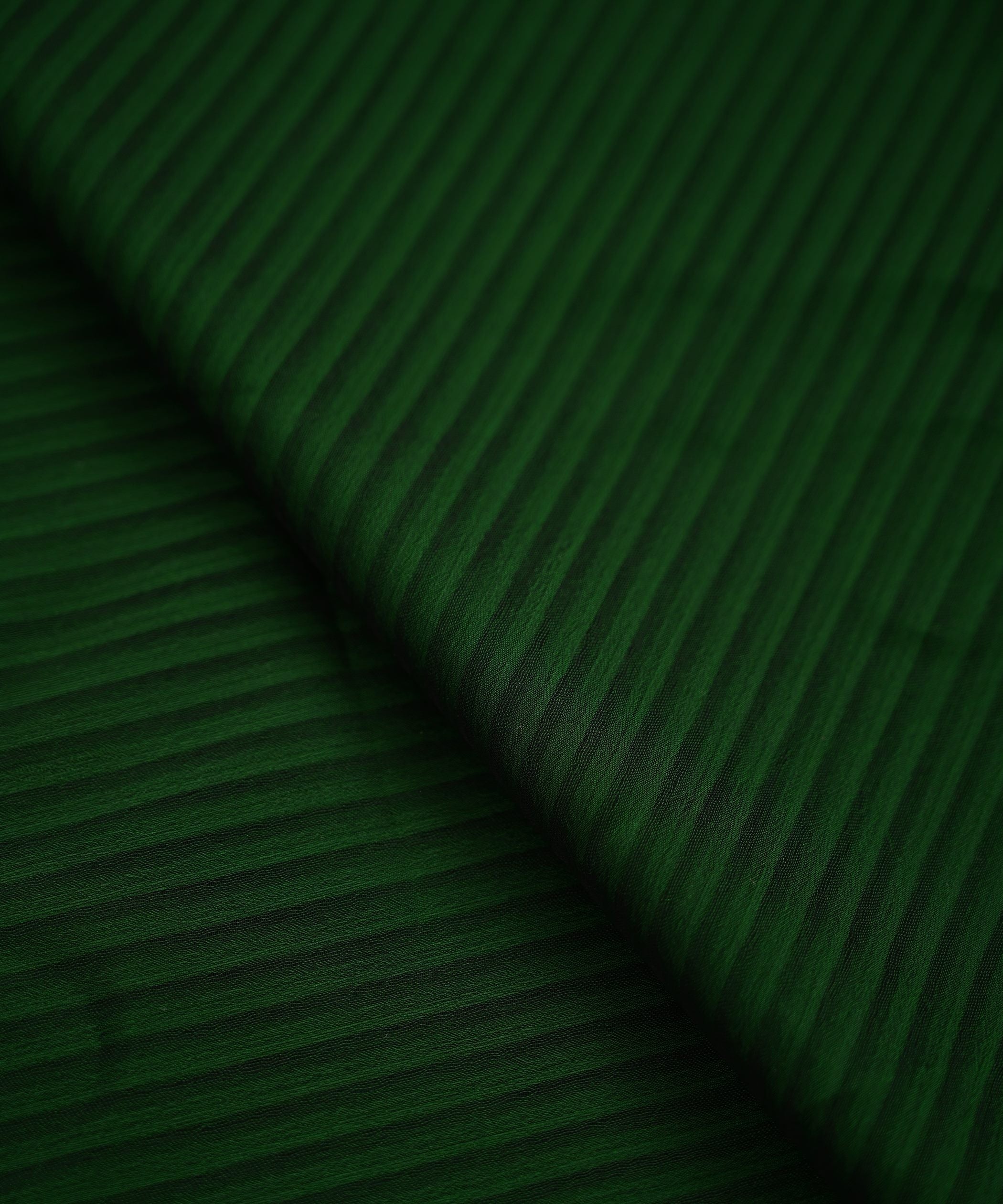 Dark Green Georgette Fabric with All Over Lining