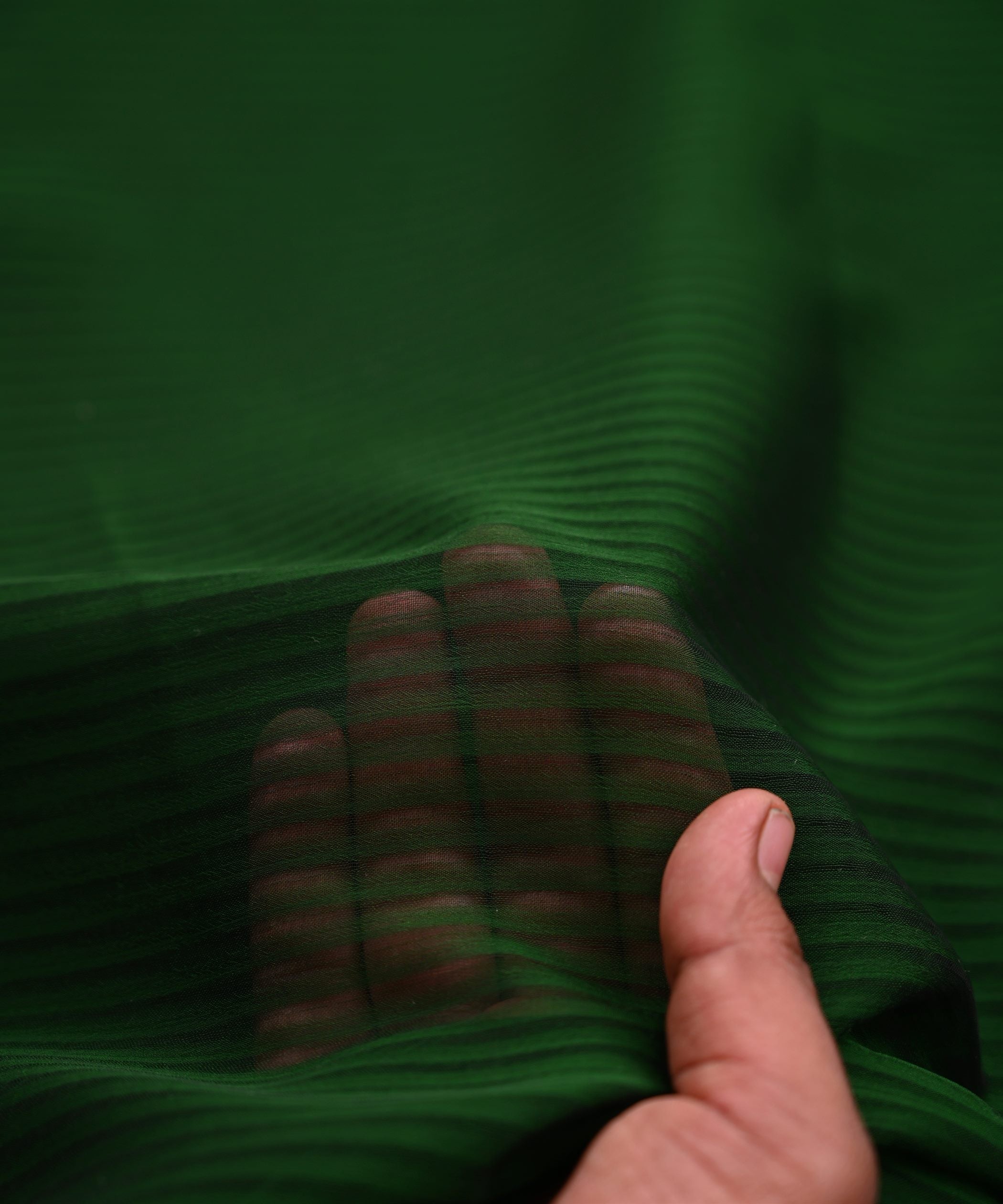 Dark Green Georgette Fabric with All Over Lining