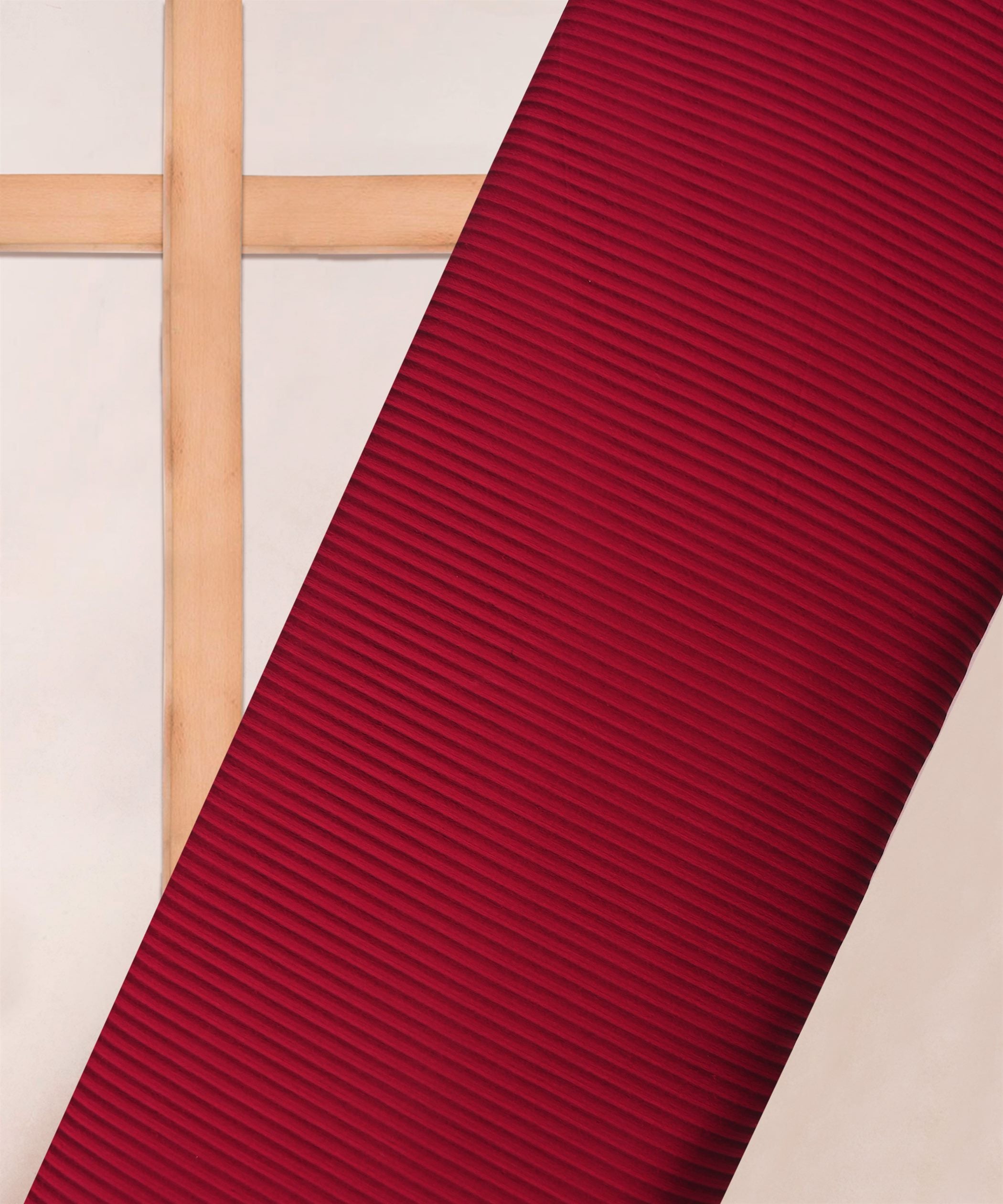 Maroon Georgette Fabric with All Over Lining