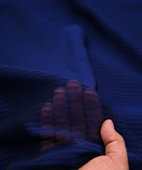 Navy Blue Georgette Fabric with All Over Lining