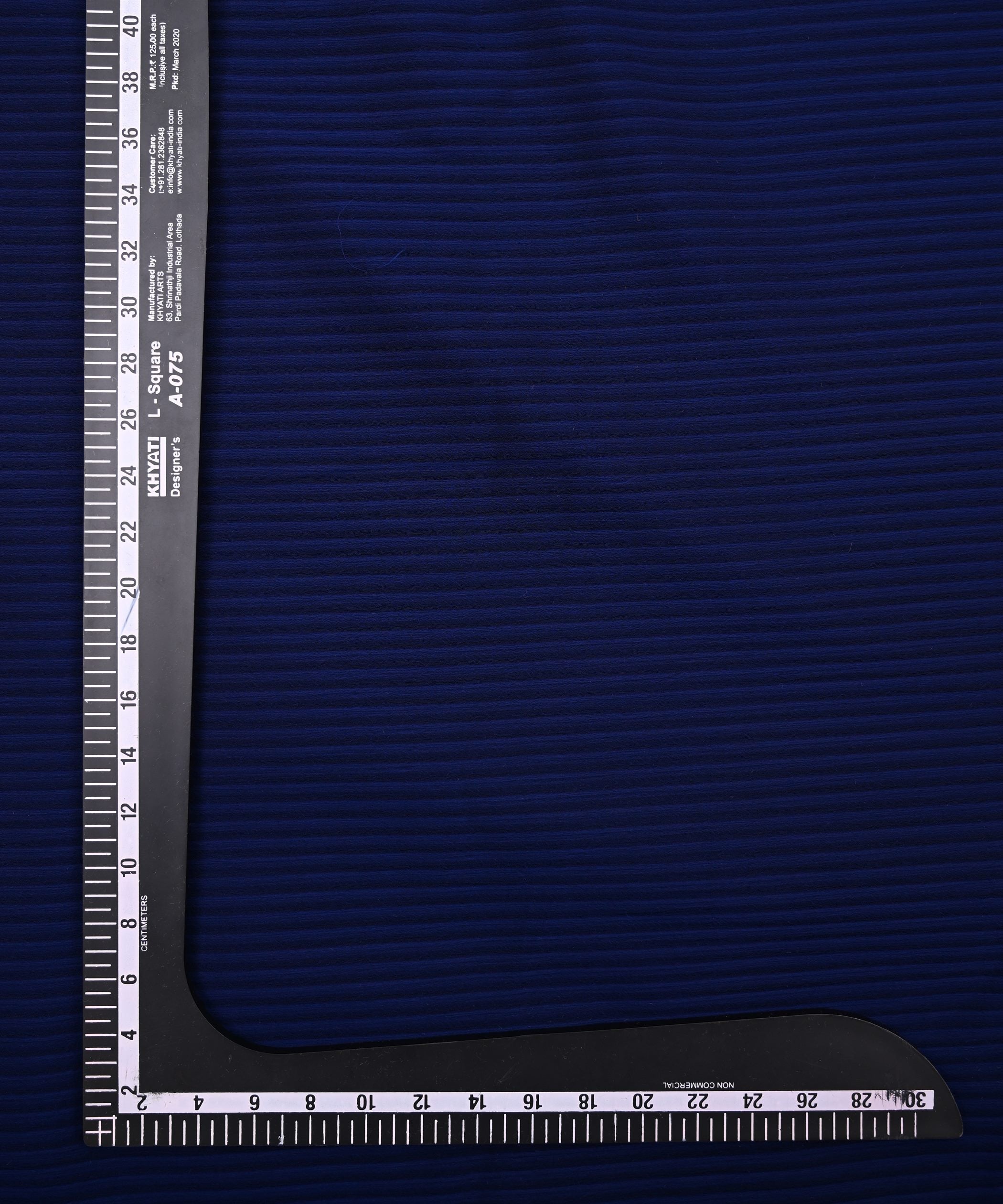 Navy Blue Georgette Fabric with All Over Lining