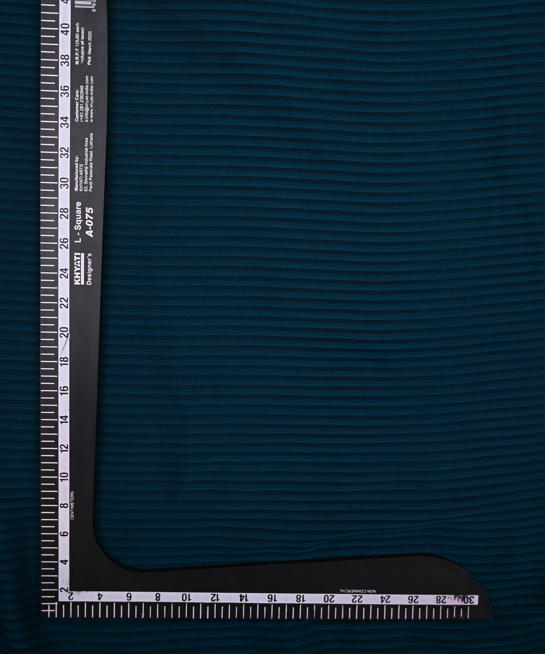 Teal Georgette Fabric with All Over Lining