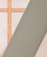 Grey Georgette fabric with embroidery and sequins lining
