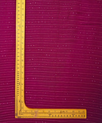 Magenta Georgette fabric with embroidery and sequins lining