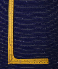 Navy Blue Georgette fabric with embroidery and sequins lining