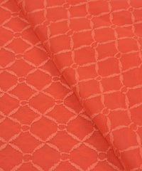 Coral Georgette Fabric with Embroidery