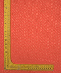 Coral Georgette Fabric with Embroidery