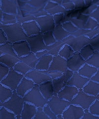 Navy Blue Georgette Fabric with Embroidery