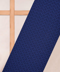 Navy Blue Georgette Fabric with Embroidery