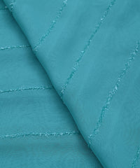 Aqua Blue Georgette Fabric with Fur Lining