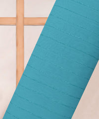 Aqua Blue Georgette Fabric with Fur Lining