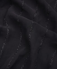 Black Georgette Fabric with Fur Lining