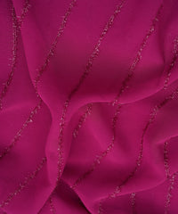 Wine Georgette Fabric with Fur Lining