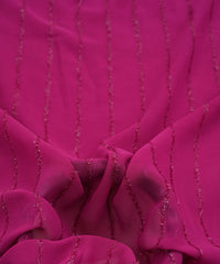 Wine Georgette Fabric with Fur Lining