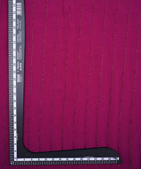 Wine Georgette Fabric with Fur Lining