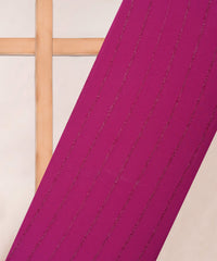 Wine Georgette Fabric with Fur Lining