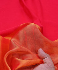 Gajri Georgette Fabric with Gold Border