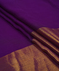 Purple Georgette Fabric with Gold Border