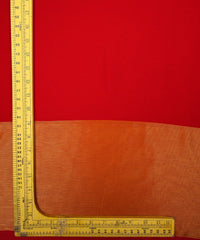 Red Georgette Fabric with Gold Border