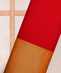 Red Georgette Fabric with Gold Border