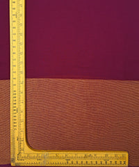 Wine Georgette Fabric with Gold Border