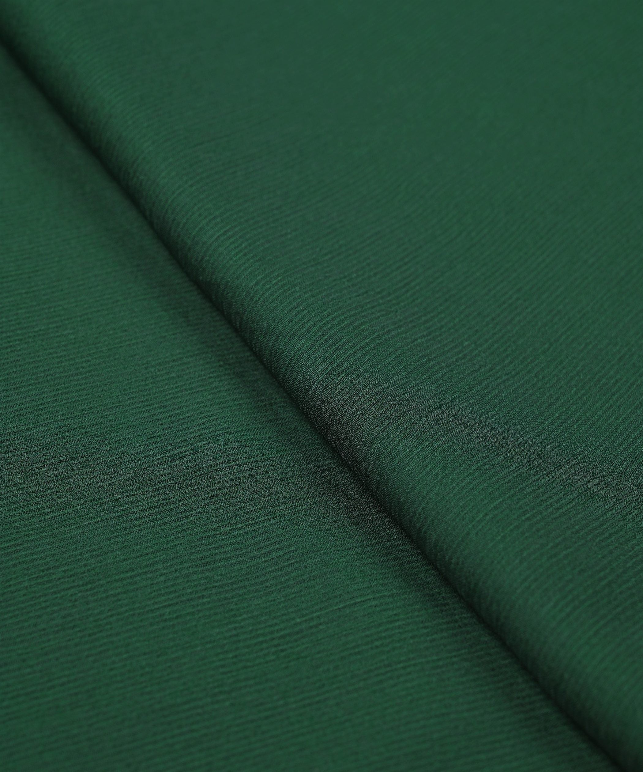 Dark Green Georgette Fabric with Lining Border