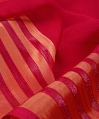 Hot Pink Georgette Fabric with Lining Border