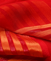Red Georgette Fabric with Lining Border