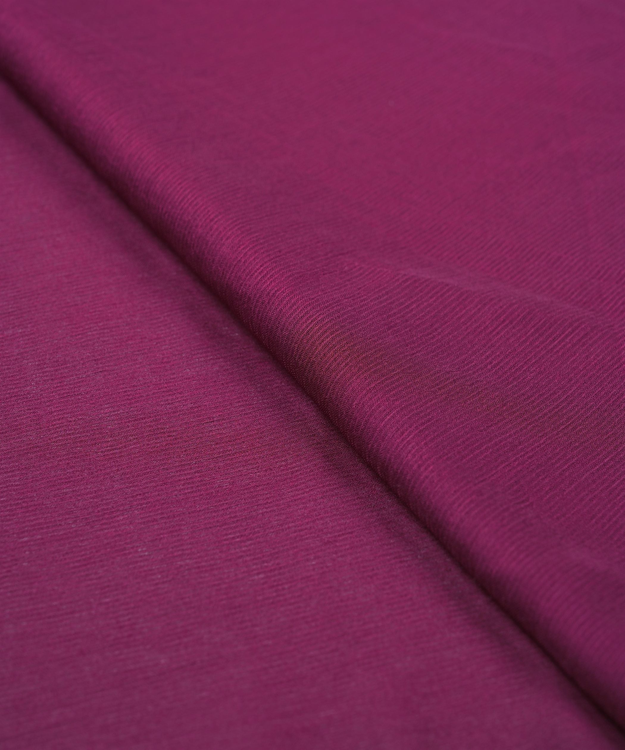 Wine Georgette Fabric with Lining Border