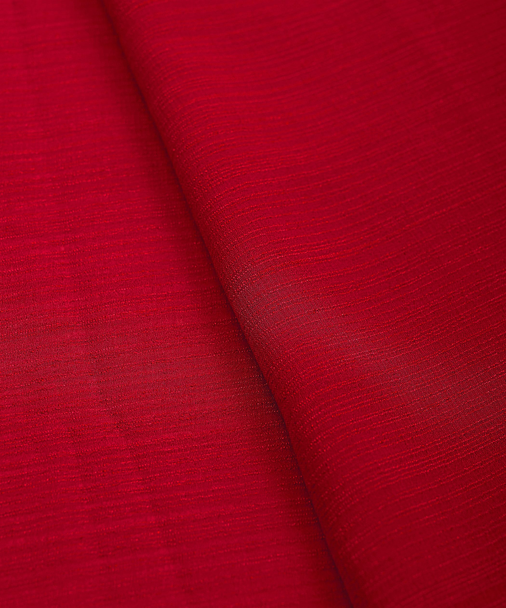Cherry Red Georgette fabric with Lining