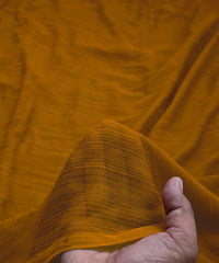 Dusty Mustard Yellow Georgette fabric with Lining