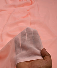 Light Peach Georgette fabric with Lining